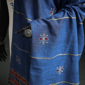Kantha Hand Embroidered Khes Handwoven Cotton Dupatta 29
