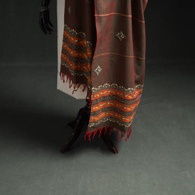 Kantha Hand Embroidered Khes Handwoven Cotton Dupatta 30