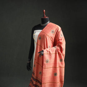 Kantha Hand Embroidered Khes Handwoven Cotton Dupatta 32