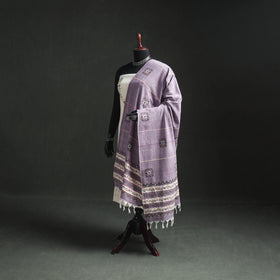 Kantha Hand Embroidered Khes Handwoven Cotton Dupatta 33