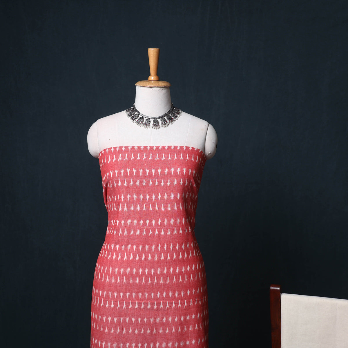 Pochampally Ikat Cotton Unstitched Dress Material: Kurta, Bottom with Dupatta 23