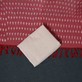 Pochampally Ikat Cotton Unstitched Dress Material: Kurta, Bottom with Dupatta 23