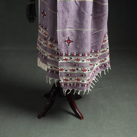 Kantha Hand Embroidered Khes Handwoven Cotton Dupatta 34