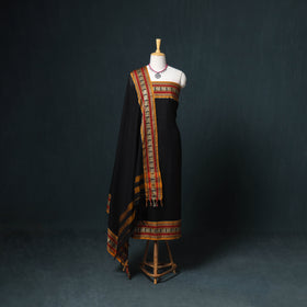 Dharwad Mercerised Cotton Plain Thread Border Unstitched Dress Material: Kurta, Bottom & Dupatta 40