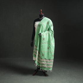 Kantha Hand Embroidered Khes Handwoven Cotton Dupatta 35