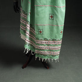 Kantha Hand Embroidered Khes Handwoven Cotton Dupatta 35