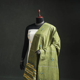 Kantha Hand Embroidered Khes Handwoven Cotton Dupatta 36