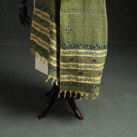 Kantha Hand Embroidered Khes Handwoven Cotton Dupatta 36