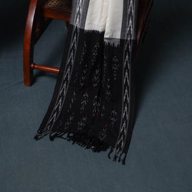 Black - Pochampally Ikat Cotton Unstitched Dress Material: Kurta, Bottom with Dupatta 02