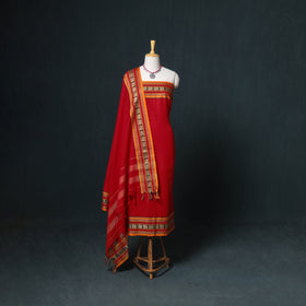 Dharwad Mercerised Cotton Plain Thread Border Unstitched Dress Material: Kurta, Bottom & Dupatta 43