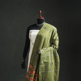 Kantha Hand Embroidered Khes Handwoven Cotton Dupatta 37