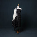 Black - Pochampally Ikat Cotton Unstitched Dress Material: Kurta, Bottom with Dupatta 02