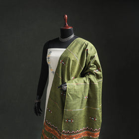 Kantha Hand Embroidered Khes Handwoven Cotton Dupatta 38