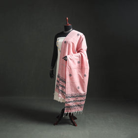 Kantha Hand Embroidered Khes Handwoven Cotton Dupatta 39