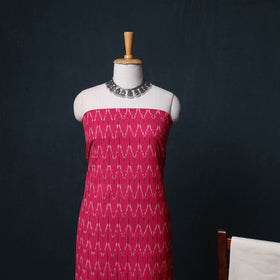 Pochampally Ikat Cotton Unstitched Dress Material: Kurta, Bottom with Dupatta 03