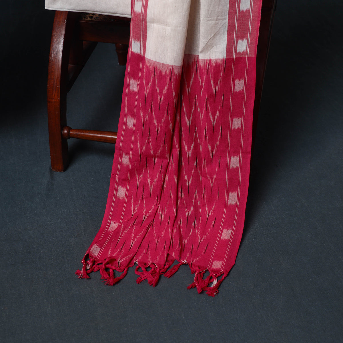 Pochampally Ikat Cotton Unstitched Dress Material: Kurta, Bottom with Dupatta 03