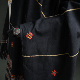 Kantha Hand Embroidered Khes Handwoven Cotton Dupatta 40