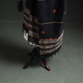 Kantha Hand Embroidered Khes Handwoven Cotton Dupatta 40