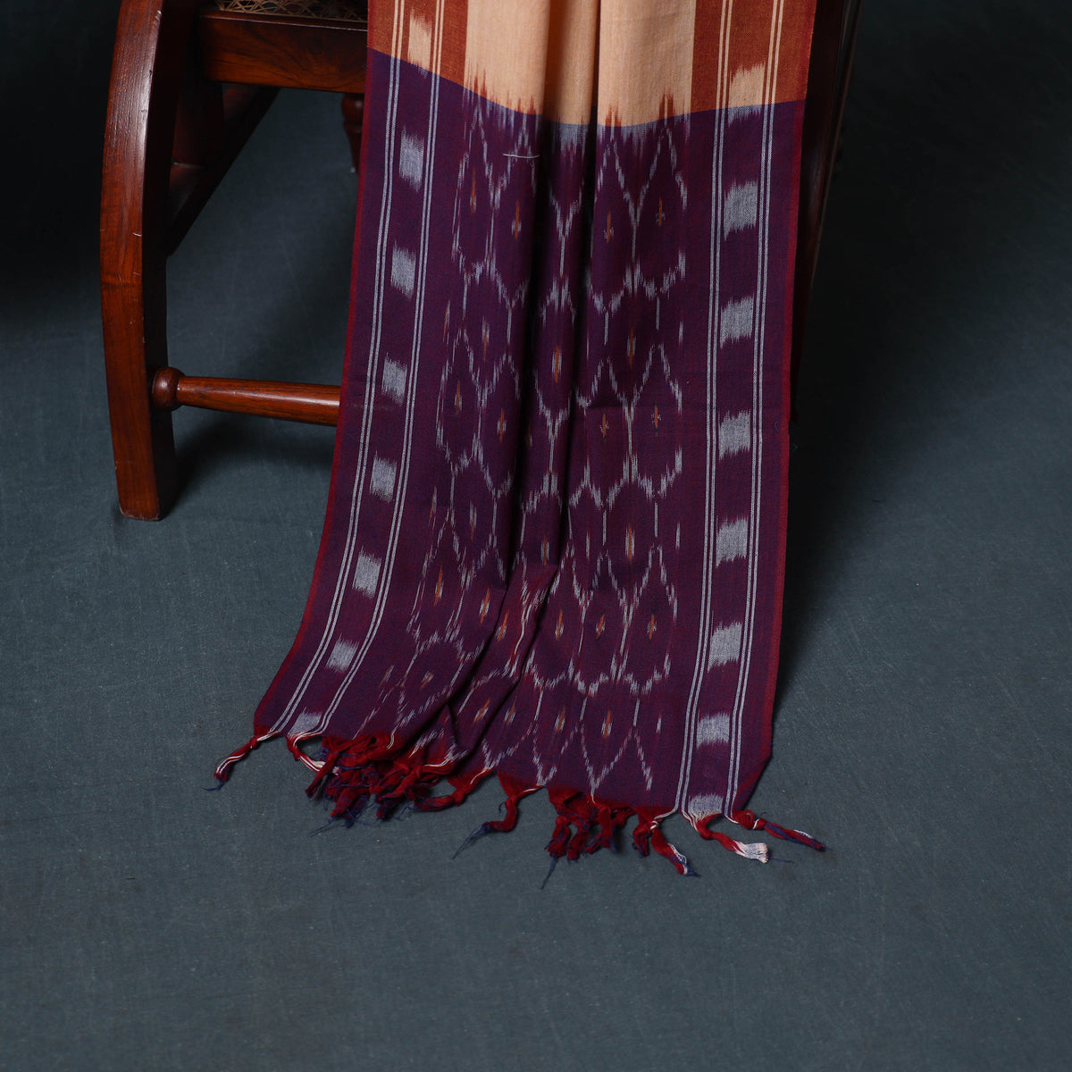 Pochampally Ikat Cotton Unstitched Dress Material: Kurta, Bottom with Dupatta 04