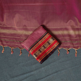 Dharwad Mercerised Cotton Plain Thread Border Unstitched Dress Material: Kurta, Bottom & Dupatta 45