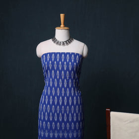 Pochampally Ikat Cotton Unstitched Dress Material: Kurta, Bottom with Dupatta 05