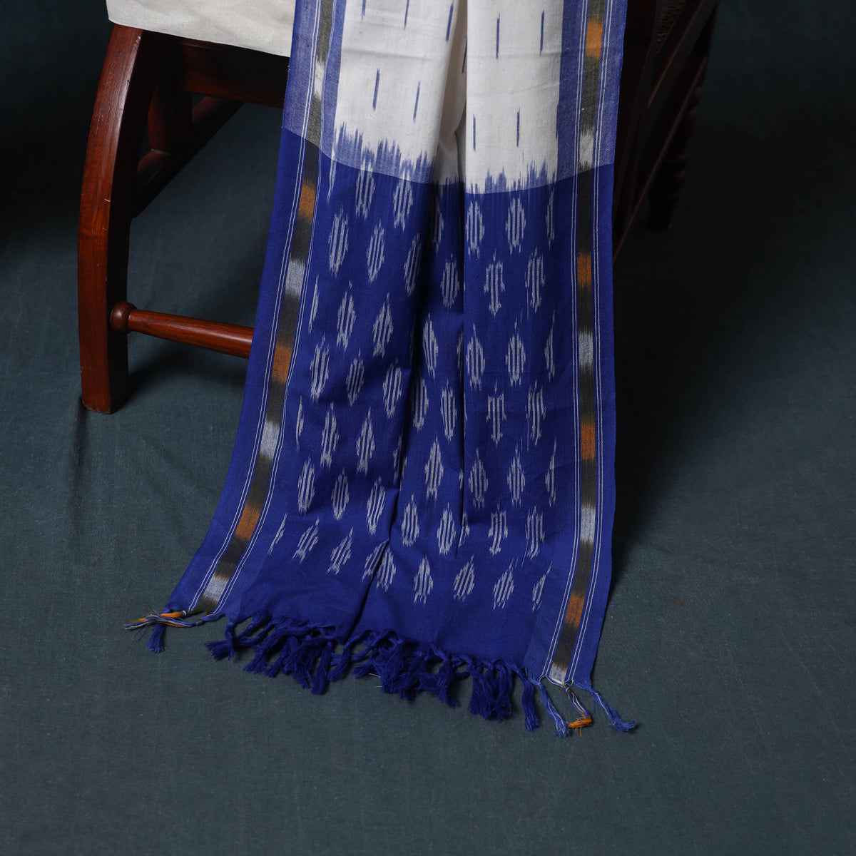 Pochampally Ikat Cotton Unstitched Dress Material: Kurta, Bottom with Dupatta 05
