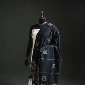 Kantha Hand Embroidered Khes Handwoven Cotton Dupatta 45