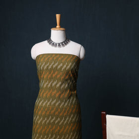 Pochampally Ikat Cotton Unstitched Dress Material: Kurta, Bottom with Dupatta 07