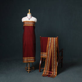 Dharwad Mercerised Cotton Plain Thread Border Unstitched Dress Material: Kurta, Bottom & Dupatta 48