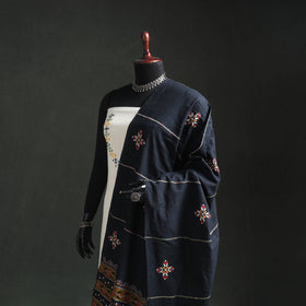 Kantha Hand Embroidered Khes Handwoven Cotton Dupatta 46