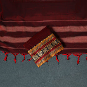 Dharwad Mercerised Cotton Plain Thread Border Unstitched Dress Material: Kurta, Bottom & Dupatta 48