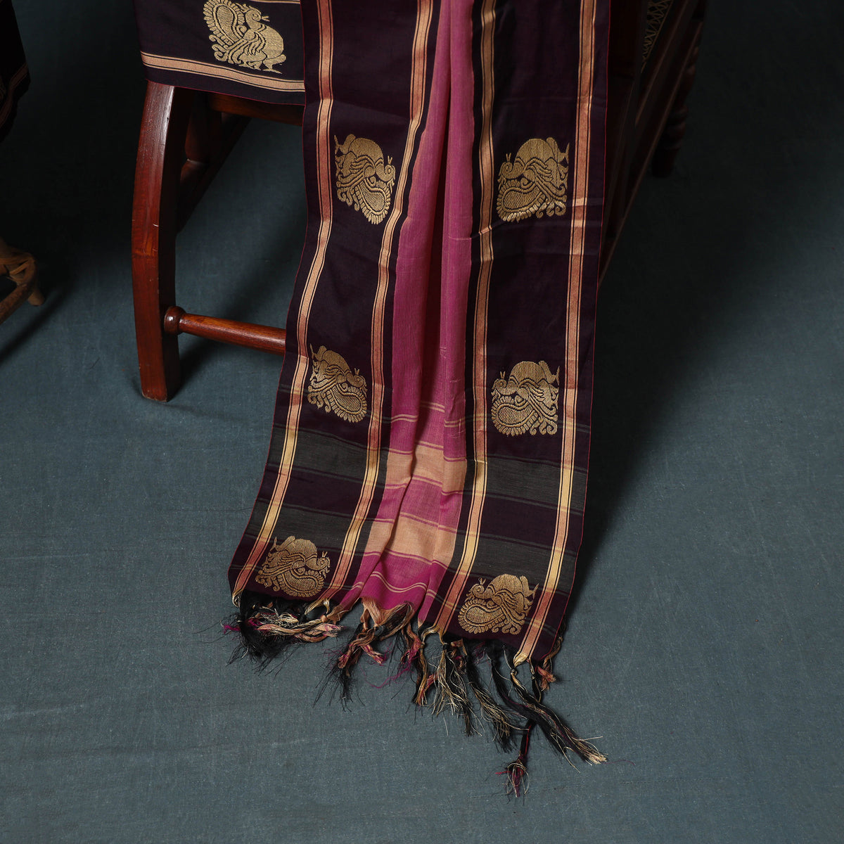 Dharwad Mercerised Cotton Plain Thread Border Unstitched Dress Material: Kurta, Bottom & Dupatta 49