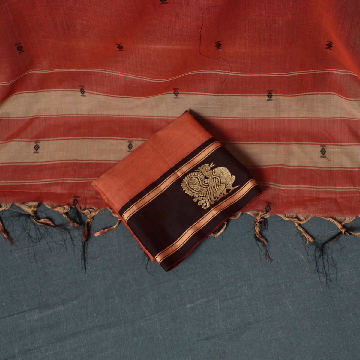 Dharwad Mercerised Cotton Plain Thread Border Unstitched Dress Material: Kurta, Bottom & Dupatta 51