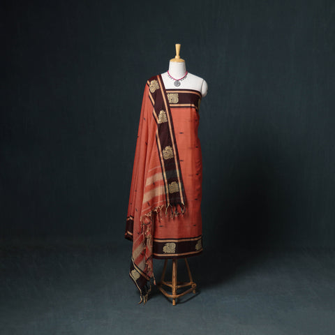 Dharwad Mercerised Cotton Plain Thread Border Unstitched Dress Material: Kurta, Bottom & Dupatta 51