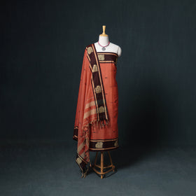 Dharwad Mercerised Cotton Plain Thread Border Unstitched Dress Material: Kurta, Bottom & Dupatta 51