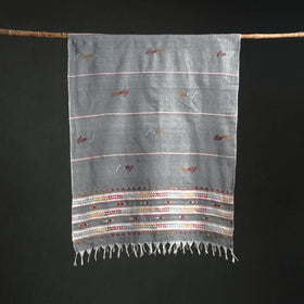 Kantha Hand Embroidered Khes Handwoven Cotton Dupatta 05