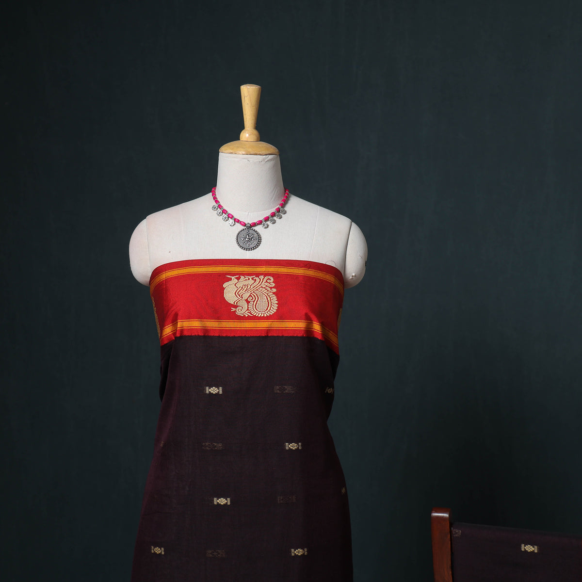 Dharwad Mercerised Cotton Plain Thread Border Unstitched Dress Material: Kurta, Bottom & Dupatta 52
