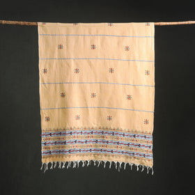 Kantha Hand Embroidered Khes Handwoven Cotton Dupatta 08