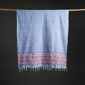 Kantha Hand Embroidered Khes Handwoven Cotton Dupatta 09