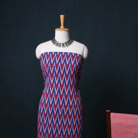 Pochampally Ikat Cotton Unstitched Dress Material: Kurta, Bottom with Dupatta 12