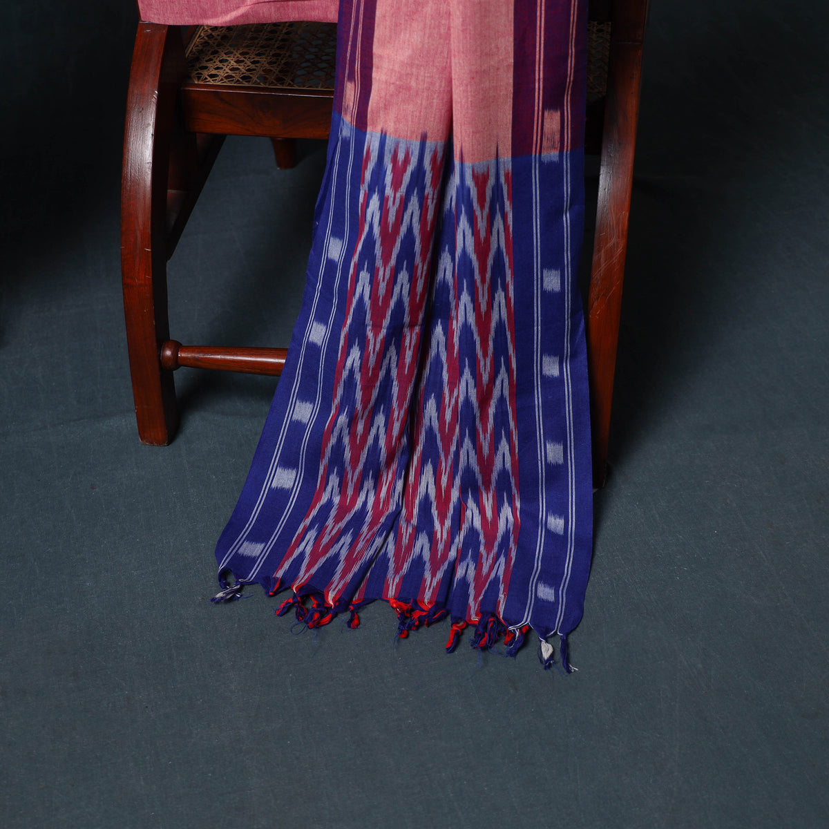 Pochampally Ikat Cotton Unstitched Dress Material: Kurta, Bottom with Dupatta 12