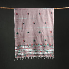 Kantha Hand Embroidered Khes Handwoven Cotton Dupatta 17
