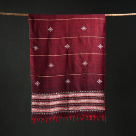 Kantha Hand Embroidered Khes Handwoven Cotton Dupatta 18