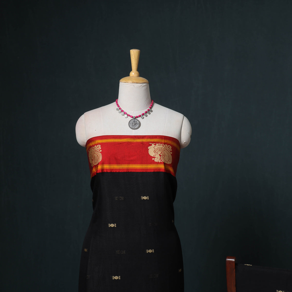 Dharwad Mercerised Cotton Plain Thread Border Unstitched Dress Material: Kurta, Bottom & Dupatta 54