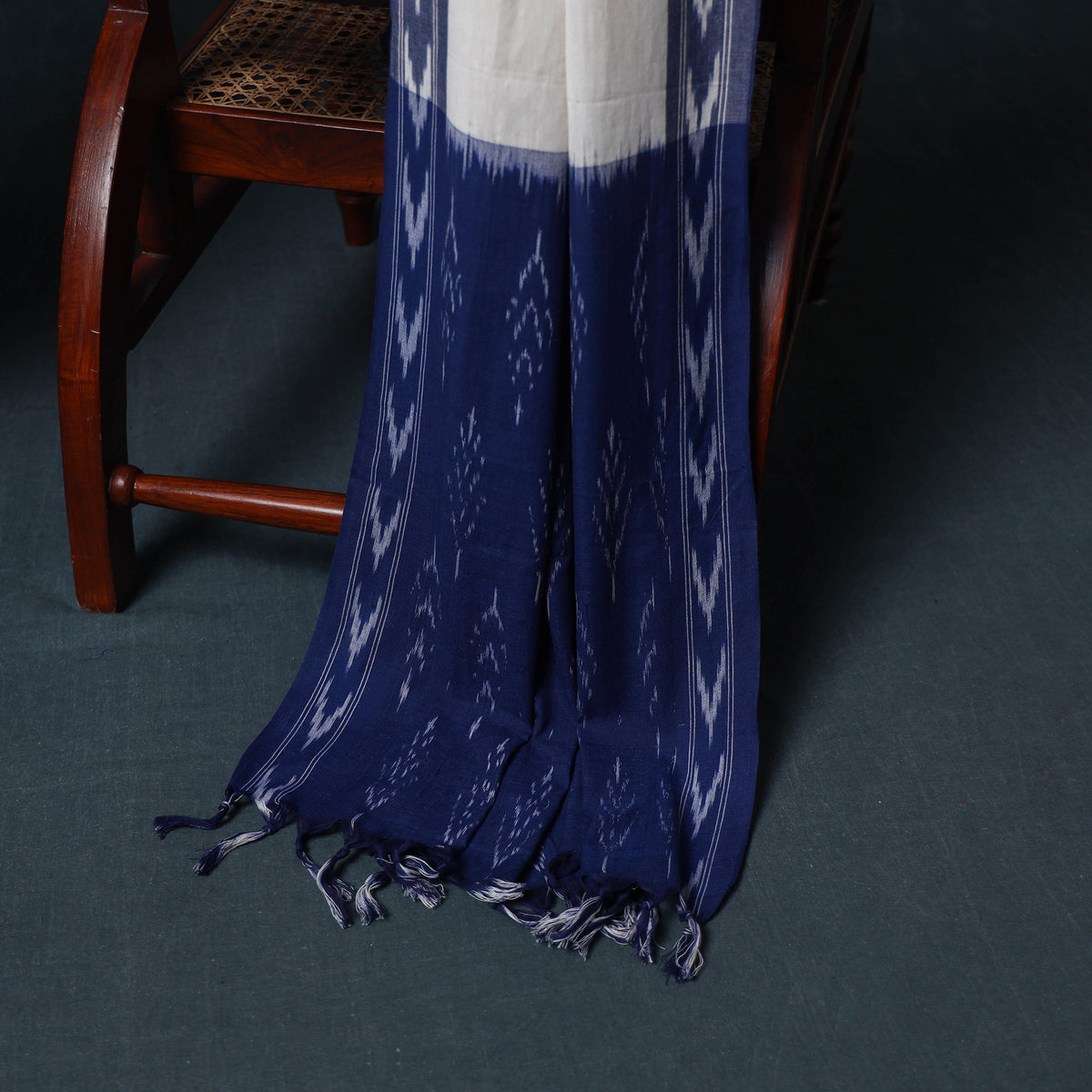 Pochampally Ikat Cotton Unstitched Dress Material: Kurta, Bottom with Dupatta 13