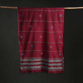 Kantha Hand Embroidered Khes Handwoven Cotton Dupatta 20