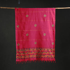 Kantha Hand Embroidered Khes Handwoven Cotton Dupatta 28