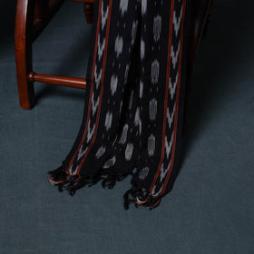 Black - Pochampally Ikat Cotton Unstitched Dress Material: Kurta, Bottom with Dupatta 15