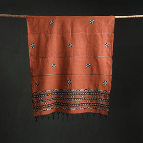 Kantha Hand Embroidered Khes Handwoven Cotton Dupatta 31