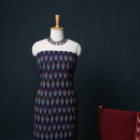 Pochampally Ikat Cotton Unstitched Dress Material: Kurta, Bottom with Dupatta 16